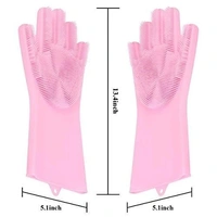 0714 Reusable Silicone Cleaning Brush Scrubber Gloves (Multicolor) - China, 0.164 kgs