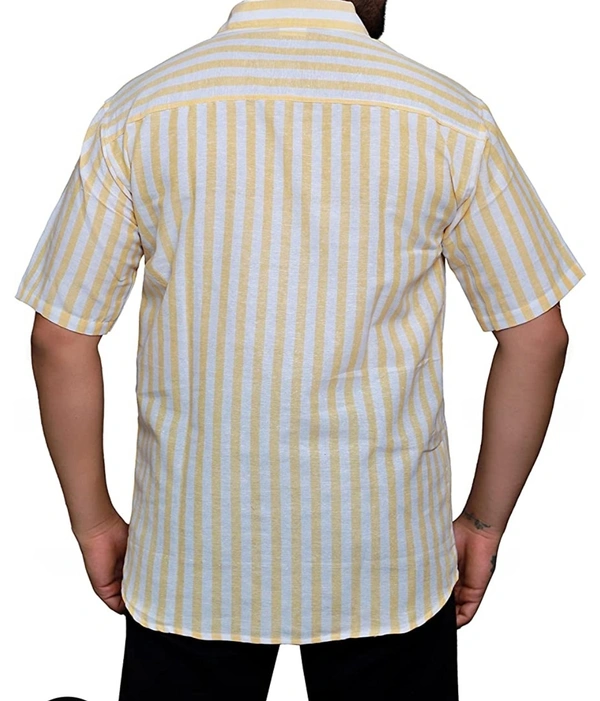 HALF-L38-SHIRT-YELLOW Khadi Cotton Half Sleeve Shirt - M / 38, 0.25 kgs, India
