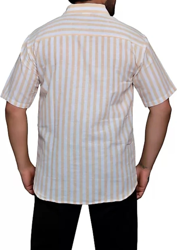 HALF-L40-SHIRT-ORANGE Khadi Cotton Half Sleeve Shirt - L / 40, 0.25 kgs, India