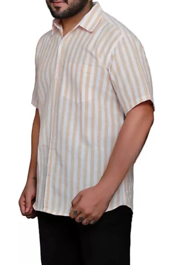 HALF-L40-SHIRT-ORANGE Khadi Cotton Half Sleeve Shirt - L / 40, 0.25 kgs, India