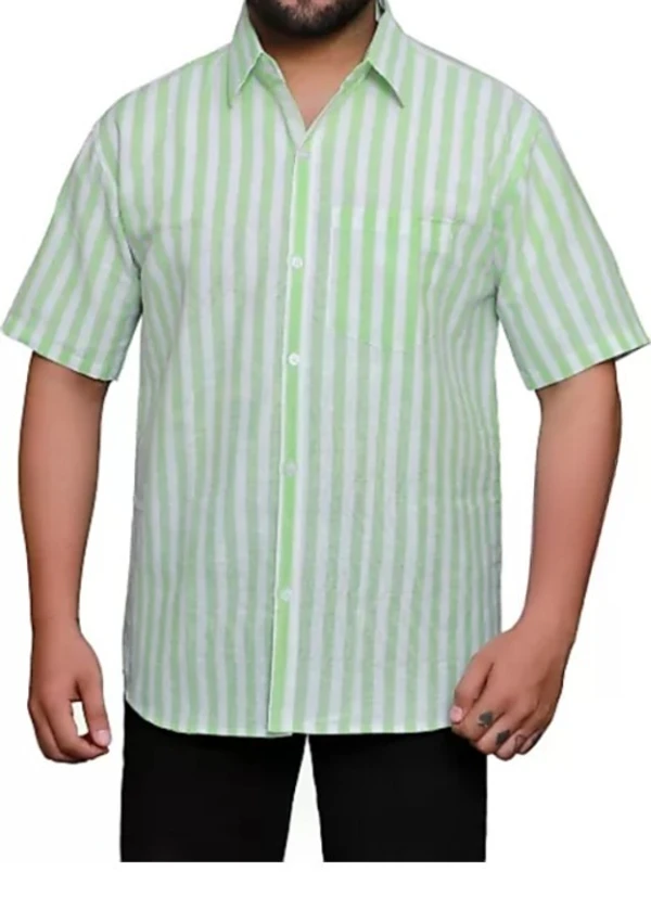 HALF-L44-SHIRT-GREEN Khadi Cotton Half Sleeve Shirt - XXL / 44, 0.25 kgs, India