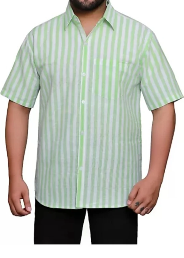 HALF-L42-SHIRT-GREEN Khadi Cotton Half Sleeve Shirt - India, XL / 42, 0.25 kgs