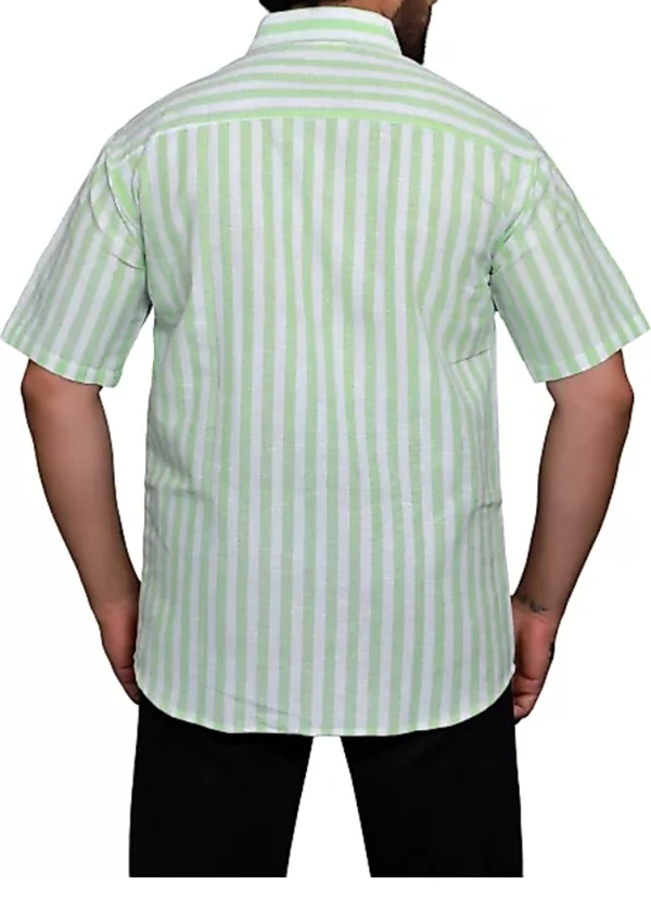 HALF-L38-SHIRT-GREEN Khadi Cotton Half Sleeve Shirt - M / 38, 0.25 kgs, India