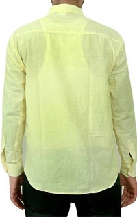 FULL-P42-SHIRT-YELLOW Khadi Cotton Full Sleeve Shirt - India, XL / 42, 0.25 kgs
