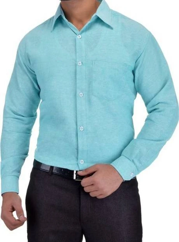 FULL-P42-SHIRT-BLUE Khadi Cotton Full Sleeve Shirt - India, XL / 42, 0.25 kgs