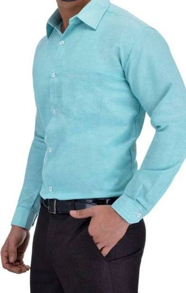 FULL-P42-SHIRT-BLUE Khadi Cotton Full Sleeve Shirt - India, XL / 42, 0.25 kgs