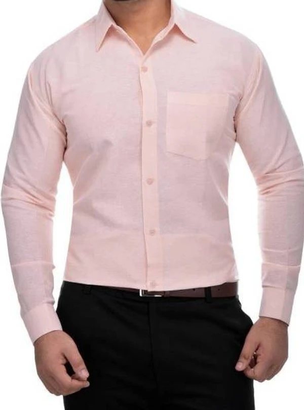 FULL-P44-SHIRT-PINK Khadi Cotton Full Sleeve Shirt - India, XXL / 44, 0.25 kgs