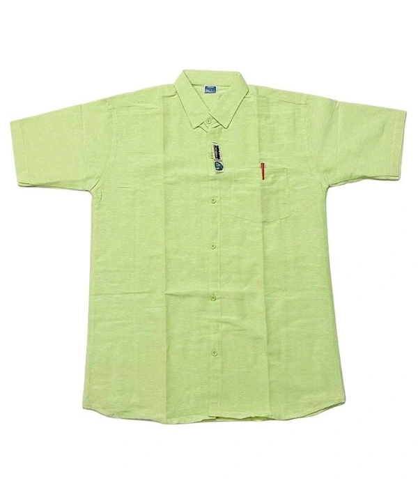 HALF-P44-SHIRT-GREEN Khadi Cotton Half Sleeve Shirt - India, XXL / 44, 0.25 kgs