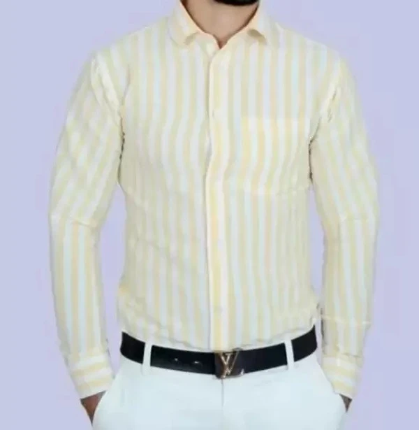 FULL-L44-SHIRT-YELLOW Khadi Cotton Full Sleeve Shirt - India, XXL / 44, 0.25 kgs