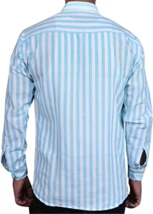 FULL-L38-SHIRT-BLUE Khadi Cotton Full Sleeve Shirt - India, M / 38, 0.25 kgs