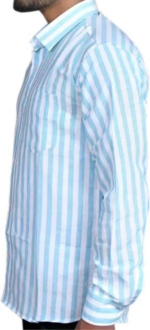 FULL-L38-SHIRT-BLUE Khadi Cotton Full Sleeve Shirt - India, M / 38, 0.25 kgs