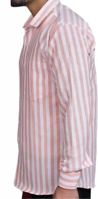 FULL-L44-SHIRT-ORANGE Khadi Cotton Full Sleeve Shirt - India, XXL / 44, 0.25 kgs