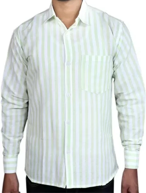 FULL-L44-SHIRT-GREEN Khadi Cotton Full Sleeve Shirt - India, XXL / 44, 0.25 kgs