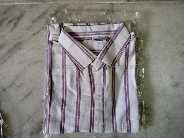 HALF-DL38-SHIRT-BROWN Khadi Cotton Half Sleeve Shirt - M / 38, 0.25 kgs, India