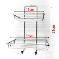 1763 Kitchen Bathroom Soaps Storage Rack with 2 Hook for Home - 0.802 kgs, India