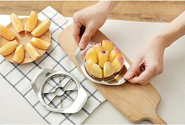 2140 Stainless Steel Apple Cutter Slicer with 8 Blades and Handle - India, 0.101 kgs