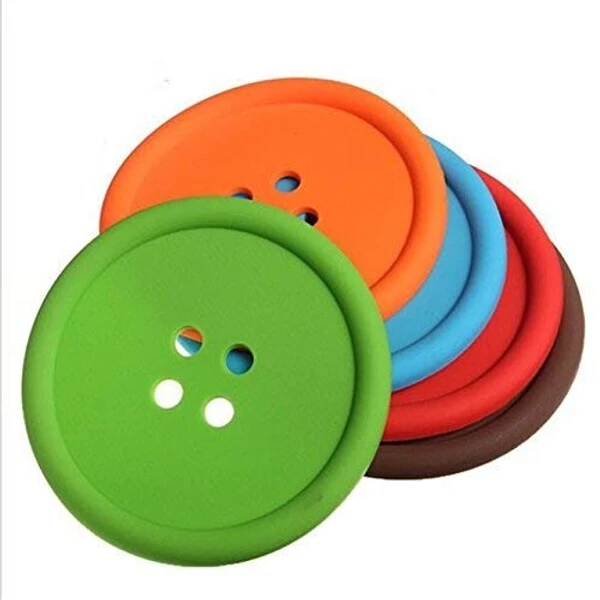 2148  Button Coasters Coffee Mat Pads Place Mat Holder Tea Cup Cushion (5pcs) - 0.08 kgs, India