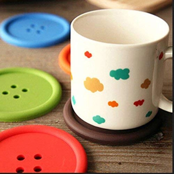 2148  Button Coasters Coffee Mat Pads Place Mat Holder Tea Cup Cushion (5pcs) - 0.08 kgs, India