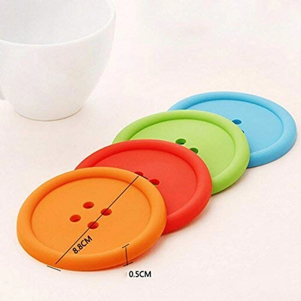 2148  Button Coasters Coffee Mat Pads Place Mat Holder Tea Cup Cushion (5pcs) - 0.08 kgs, India