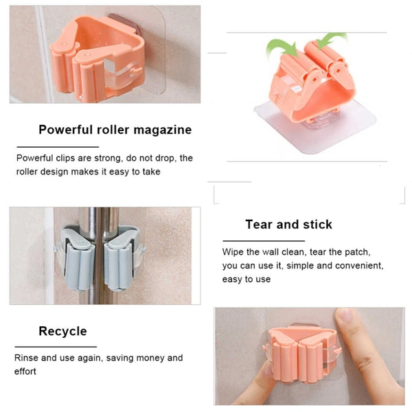 2177 Magic Sticker Series Self Adhesive Mop and Broom Holder - 0.06 kgs, China