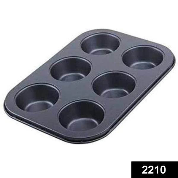 2210 Non-Stick Reusable Cupcake Baking Slot Tray for 6 Muffin Cup - China, 0.318 kgs