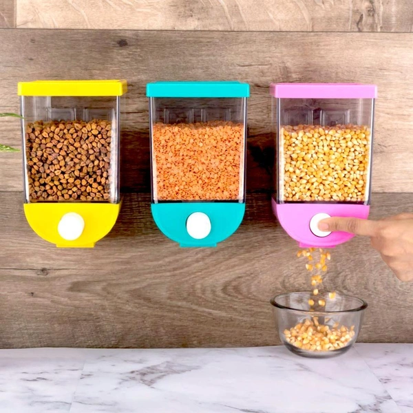 2259 Wall Mounted Cornflakes/Cereal/Pulses/Beans - 1100 ml (assorted color) (1Pc) - India, 0.611 kgs