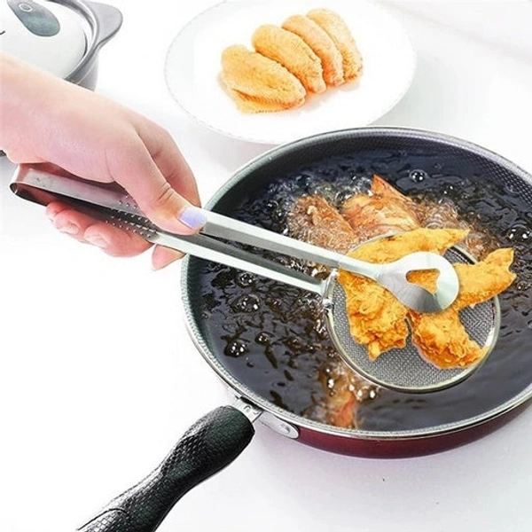 2412 2In1 Stainless Steel Filter Spoon with Clip Food Kitchen Oil-Frying Multi-Functional - 0.346 kgs, China