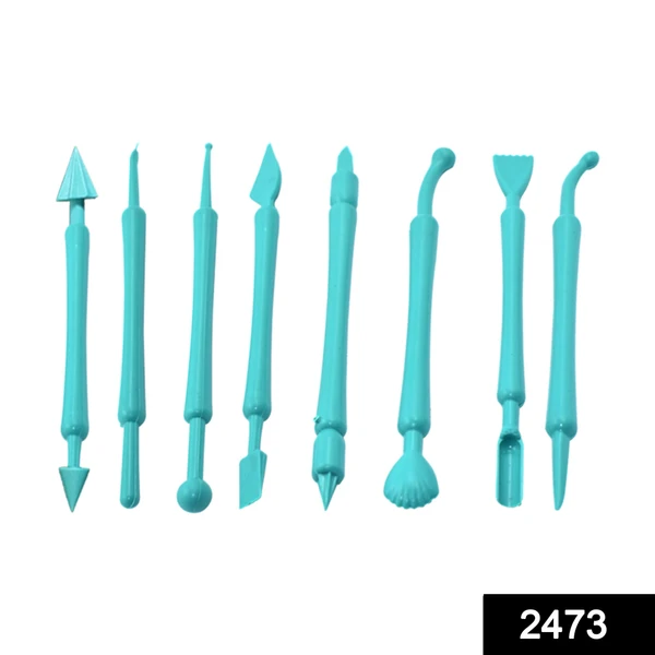 2473 Fondant Cake Decor Flower Sugar Craft Modelling Tools Clay Mould (8PC-Set) - India, 0.058 kgs