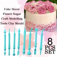 2473 Fondant Cake Decor Flower Sugar Craft Modelling Tools Clay Mould (8PC-Set) - 0.058 kgs, India