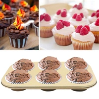 2573 Round Shape Carbon steel Muffin Cupcake Mould Case Bakeware - 0.302 kgs, China