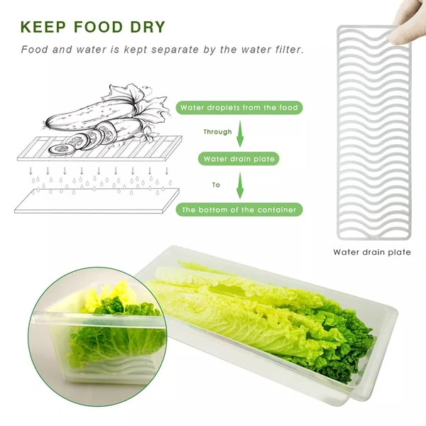 2628 Food Storage Container with Removable Drain Plate and Lid 1500 ml (Pack of 2Pc) - India, 0.906 kgs