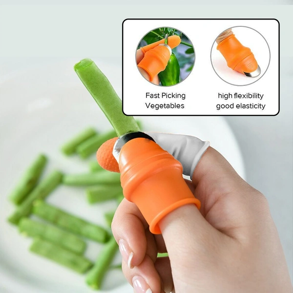 2662V 1 Pair V Thumb Cutter with Box used in all kinds of household and official kitchen purposes for peeling and cutting of various types of vegetables and fruits etc. - 0.029 kgs, India