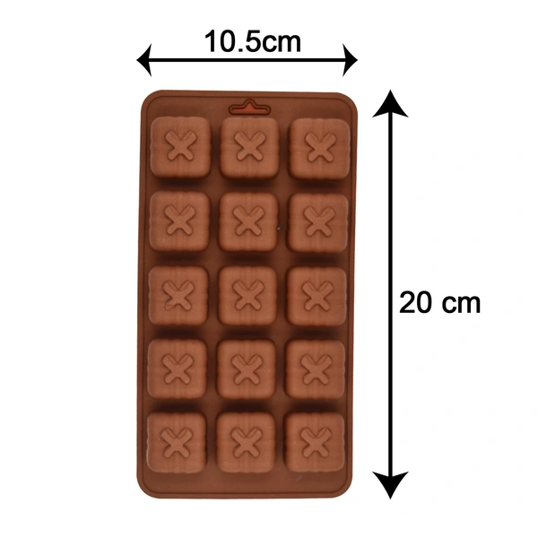 4632 15 Cavity Square Shape design Silicone Mold Baking Tray - 0.147 kgs, India