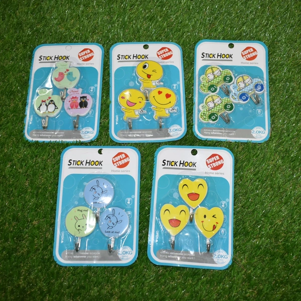 4728 Plastic Self-Adhesive Kitchen 3Pc Hooks - 0.158 kgs, China