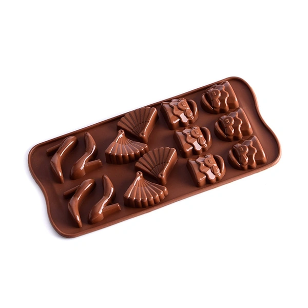 4736 14 Cavity Purse Sandle Heel Sandal Chocolate Mould (1Pc Only) - 0.107 kgs, China