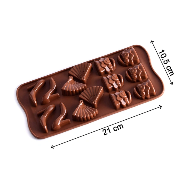 4736 14 Cavity Purse Sandle Heel Sandal Chocolate Mould (1Pc Only) - 0.107 kgs, China
