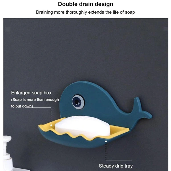 4747 Fish Shape Soap Dish Adhesive Waterproof Wall Mounted Bar Soap Dish Holder  (Pack of 2Pc) - India, 0.316 kgs