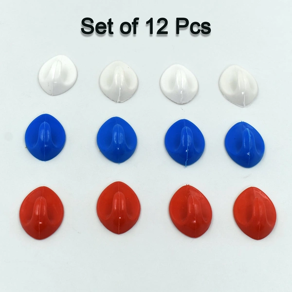 4842 12Pc Plastic Adhesive Hooks For Placing On Wall Surfaces In Order To Hang Various Stuffs And Items. - 0.128 kgs, China