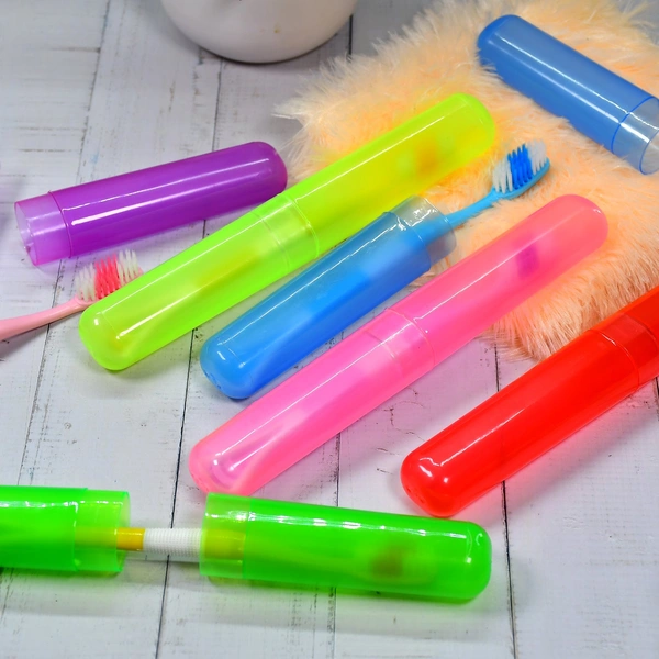 4969 6Pc Plastic Toothbrush Cover, Anti Bacterial Toothbrush Container- Tooth Brush Travel Covers, Case, Holder, Cases - 0.262 kgs, India
