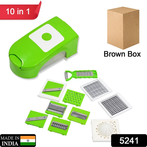 5241 10 in 1 Fruit & Vegetable Slicer & Cutter (brown box) - India, 1.36 kgs