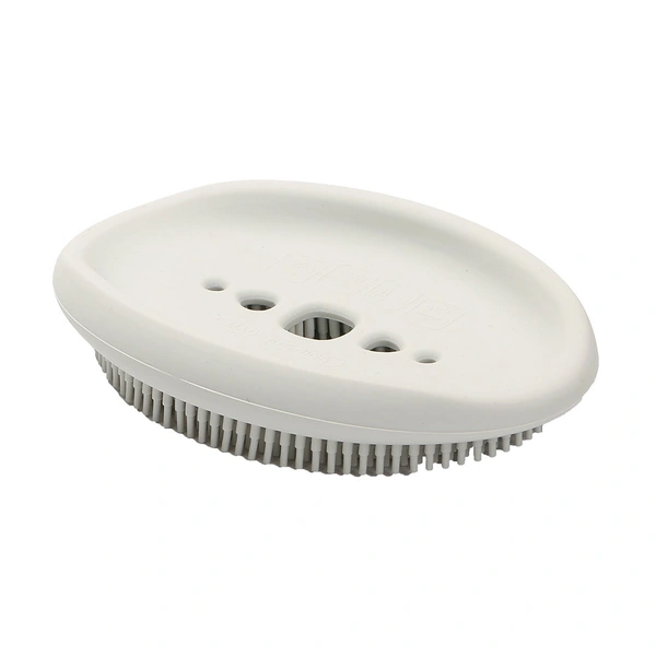 6137 2 in 1 Silicone Cleaning Brush used in all kinds of bathroom purposes for cleaning and washing floors, corners, surfaces and many more things. - 0.068 kgs, China