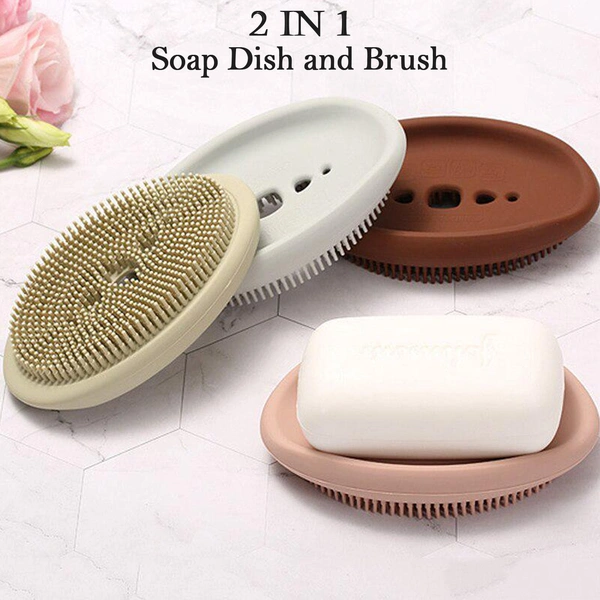 6137 2 in 1 Silicone Cleaning Brush used in all kinds of bathroom purposes for cleaning and washing floors, corners, surfaces and many more things. - 0.068 kgs, China