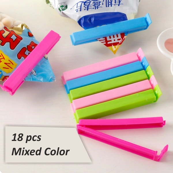 7028 Multipurpose Food Snack Plastic Bag Clip Sealer (Multicolor) -18pc - 0.092 kgs, India