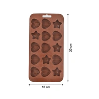 7614 Silicone Food Grade Reusable Non-Stick Multi Shape 15 Cavity Chocolate Mold - 0.094 kgs, China