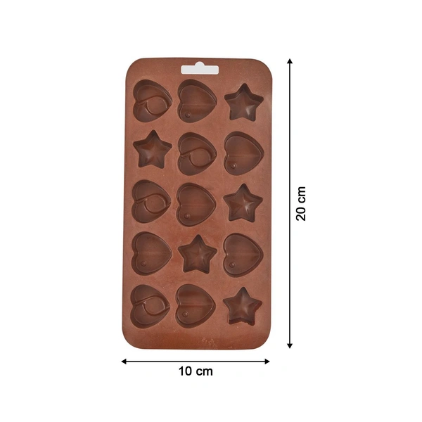 7614 Silicone Food Grade Reusable Non-Stick Multi Shape 15 Cavity Chocolate Mold - 0.094 kgs, China