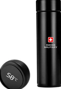 Water Bottle Container SWISS MILITARY Digital Vacuum Flask Black (SMF5), Stianless Steel  - 