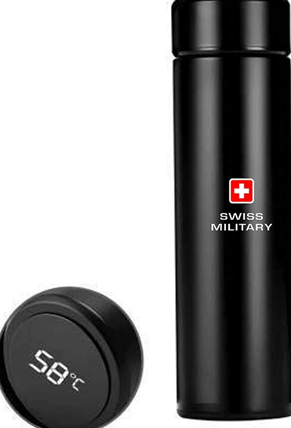 Water Bottle Container SWISS MILITARY Digital Vacuum Flask Black (SMF5), Stianless Steel  - 