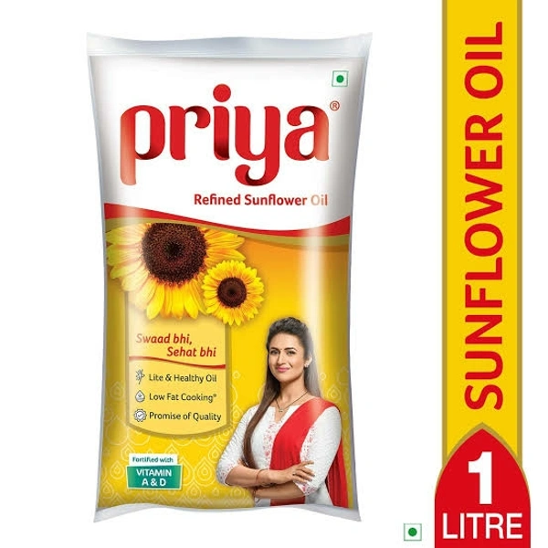 Priya Sunflower oil - 1 Liter pack 