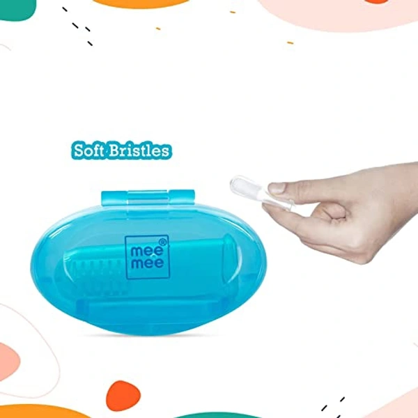 MEE MEE UNIQUE FINGER BRUSH & GUM TONGUE CLEANER SET WITH WIDER BRISTLES & REGULAR BRISTLES