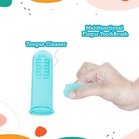 MEE MEE UNIQUE FINGER BRUSH & GUM TONGUE CLEANER SET WITH WIDER BRISTLES & REGULAR BRISTLES